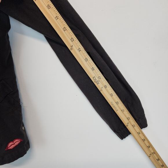 Chaser Military Jacket Size M Black Canvas Embroidered Patches Moto Punk Biker - Picture 14 of 16